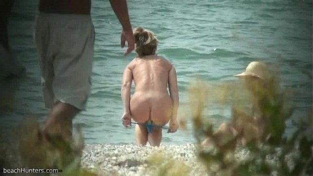 Public beach nudism video